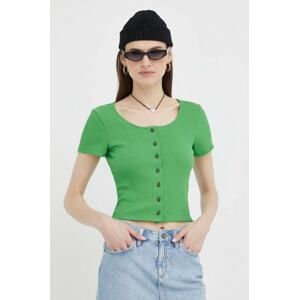 Majica kratkih rukava Levi's za žene, boja: zelena