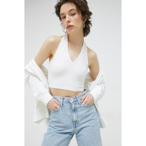 Top Tommy Jeans za žene, boja: bijela