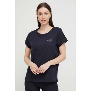 Pamučna homewear majica kratkih rukava Tommy Hilfiger boja: tamno plava, UW0UW04525