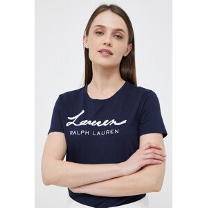Majica kratkih rukava Lauren Ralph Lauren za žene, boja: tamno plava