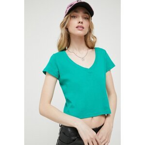 Pamučna majica Hollister Co. boja: zelena