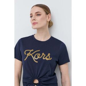 Pamučna majica MICHAEL Michael Kors boja: tamno plava