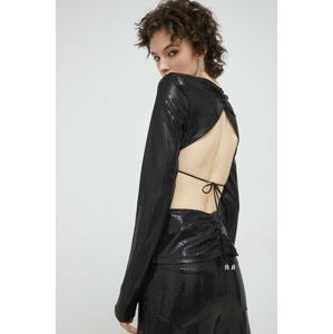 Bluza Rotate za žene, boja: crna, s aplikacijom