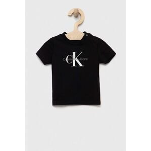 Dječja majica kratkih rukava Calvin Klein Jeans boja: crna, s tiskom
