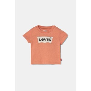 Dječja majica kratkih rukava Levi's boja: narančasta, s tiskom