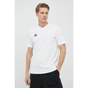 Pamučna majica adidas Performance Entrada 22 boja: bijela, jednobojni model, HC0452