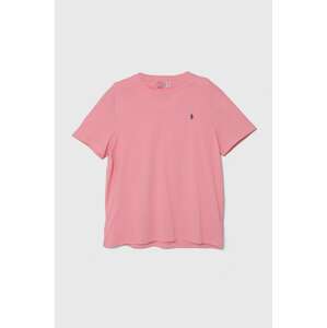 Pamučna majica Polo Ralph Lauren za muškarce, boja: ružičasta, bez uzorka, 710671438