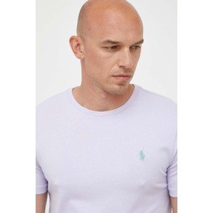 Pamučna majica Polo Ralph Lauren za muškarce, boja: ljubičasta, bez uzorka, 710671438