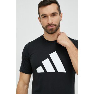 Majica kratkih rukava za trening adidas Performance Train Essentials boja: crna, s tiskom, IB8273