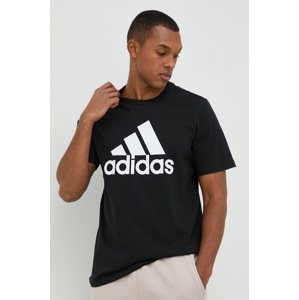 Pamučna majica adidas boja: crna, s tiskom