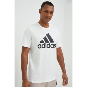 Pamučna majica adidas boja: bijela, s tiskom