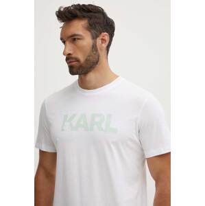 Pamučna majica Karl Lagerfeld boja: bijela, s tiskom