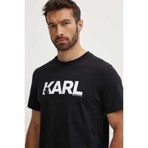 Pamučna majica Karl Lagerfeld boja: crna, s tiskom