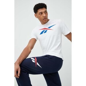 Pamučna majica Reebok boja: bijela, s tiskom, HS4899.100065058