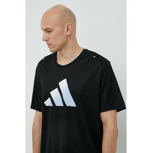 Majica kratkih rukava za trčanje adidas Performance Run Icons boja: crna, s tiskom