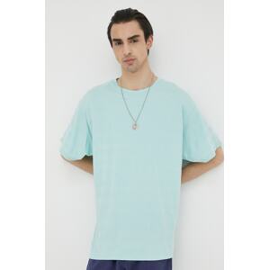 Pamučna majica Levi's boja: tirkizna, glatki model