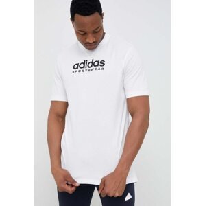 Pamučna majica adidas boja: bijela, s uzorkom