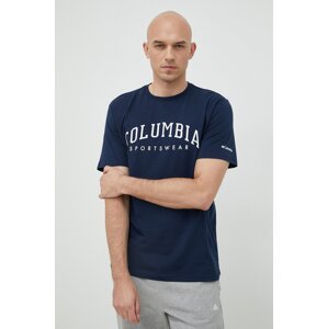 Pamučna majica Columbia Rockaway River boja: tamno plava, s uzorkom