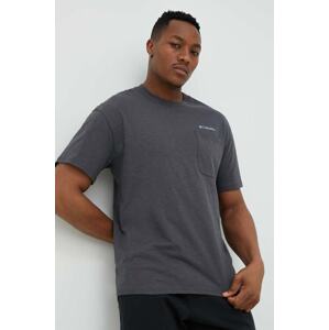 Pamučna majica Columbia boja: siva, jednobojni model, 2037491-278
