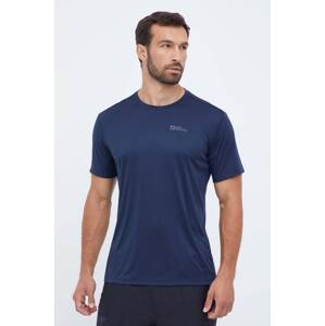 Sportska majica kratkih rukava Jack Wolfskin Tech boja: tamno plava, bez uzorka