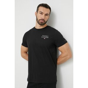 Pamučna majica Tommy Hilfiger boja: crna, s tiskom, UM0UM02916