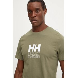 Pamučna majica Helly Hansen CORE GRAPHIC za muškarce, boja: crna, s uzorkom, 53936