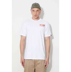 Pamučna majica Ellesse boja: bijela, s tiskom, SHR17638-BEIGE