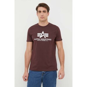 Pamučna majica Alpha Industries boja: bordo, s tiskom, 100501.21-DeepMaroon