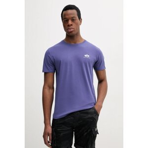 Pamučna majica Alpha Industries za muškarce, boja: crna, s tiskom, 188505