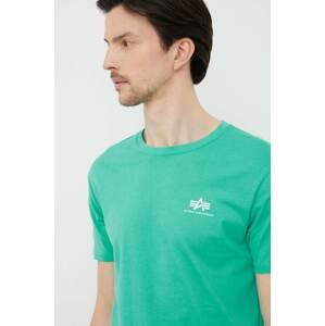 Pamučna majica Alpha Industries boja: tirkizna, glatki model