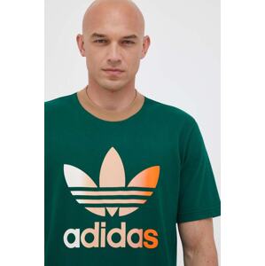 Pamučna majica adidas Originals boja: zelena, s tiskom