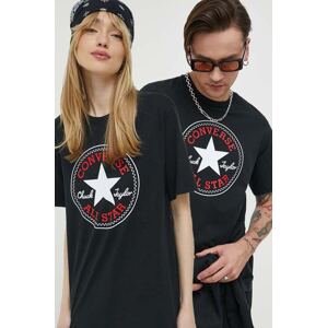 Pamučna majica Converse boja: crna, s tiskom, 10025459.A01-CONVERSEBL