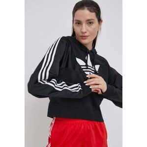 Dukserica adidas Originals Adicolor za žene, boja: crna, s kapuljačom, s tiskom, HC7050-BLACK