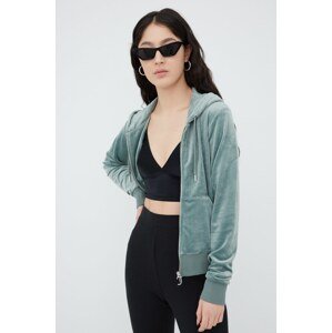 Dukserica Juicy Couture za žene, boja: zelena, s kapuljačom, glatka