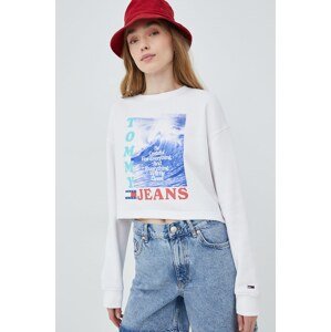Dukserica Tommy Jeans za žene, boja: bijela, s tiskom