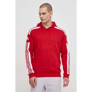 Dukserica adidas Performance HC6282 za muškarce, boja: crvena, s kapuljačom, aplikacijom