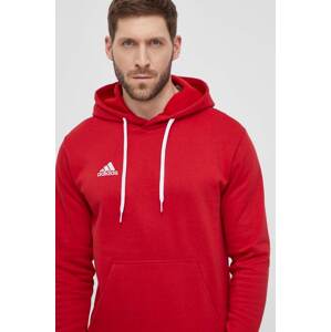 Dukserica adidas Performance H57514 Entrada 22 za muškarce, boja: crvena, s kapuljačom, glatka, H57514