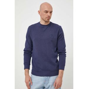 Pamučna dukserica BOSS CASUAL za muškarce, boja: tamno plava, s aplikacijom, 50468443