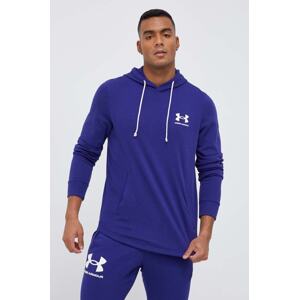 Dukserica Under Armour za muškarce, boja: ljubičasta, s kapuljačom, s tiskom