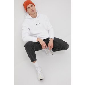 Dukserica Karl Kani za muškarce, boja: bijela, s kapuljačom, s aplikacijom, KKMQ12005-white