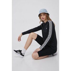 Pamučna majica dugih rukava adidas boja: crna
