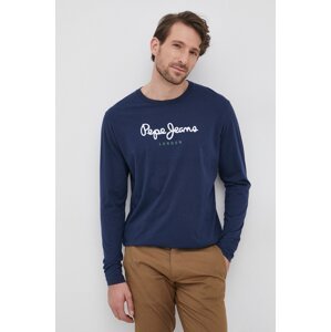 Pamučna majica dugih rukava Pepe Jeans EGGO LONG N boja: tamno plava, PM508209.595