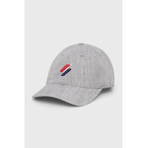 Kapa Superdry boja: siva, s aplikacijom