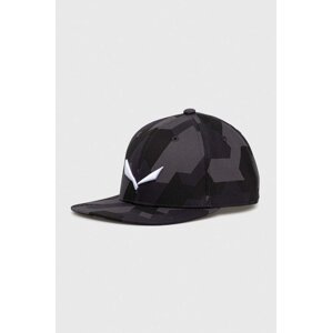Kapa sa šiltom Salewa Puez Camou FLAT CAP boja: crna, s uzorkom, 00-0000026482