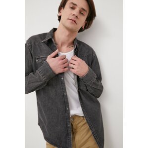 Traper košulja Levi's muška, boja: siva, regular, s klasičnim ovratnikom