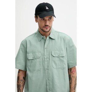 Košulja Dickies za muškarce, boja: zelena, regular, s klasičnim ovratnikom