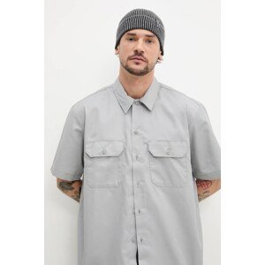 Košulja Dickies za muškarce, boja: siva, regular, s klasičnim ovratnikom