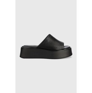 Kožne natikače Vagabond Shoemakers Courtney za žene, boja: crna, s platformom