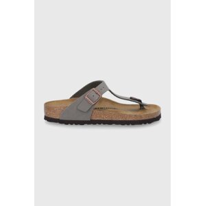 Japanke Birkenstock Gizeh za žene, boja: siva, ravni potplat, 43393