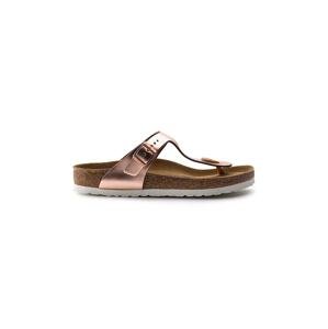 Kožne japanke Birkenstock Gizeh za žene, boja: ružičasta, ravni potplat, 1005049